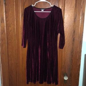 Red plum Velvet Mini Dress Half Sleeve size XXL